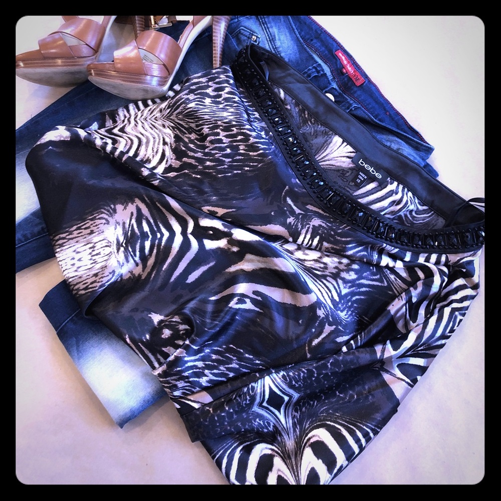 Bebe Tiger Print cold Shoulder PRICE DROP